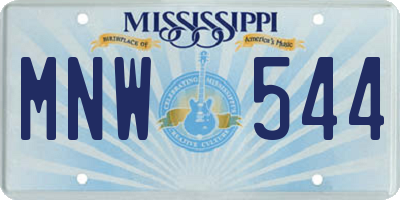 MS license plate MNW544