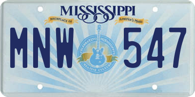 MS license plate MNW547