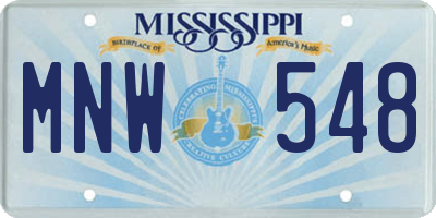 MS license plate MNW548