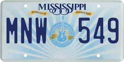 MS license plate MNW549