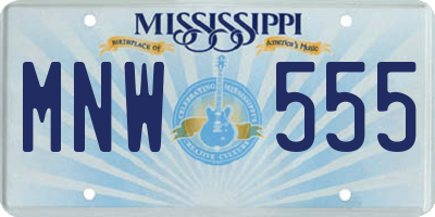 MS license plate MNW555