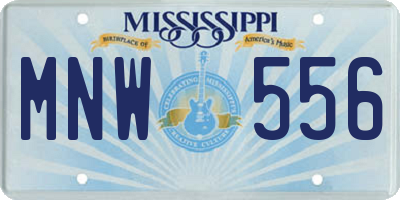 MS license plate MNW556