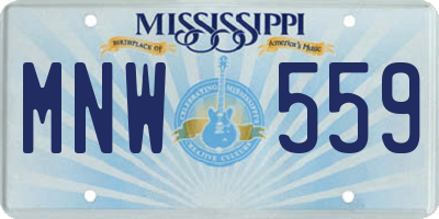 MS license plate MNW559
