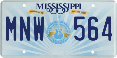 MS license plate MNW564