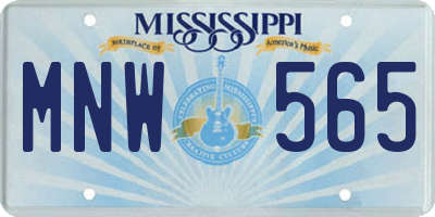 MS license plate MNW565
