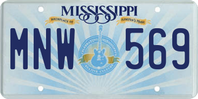 MS license plate MNW569