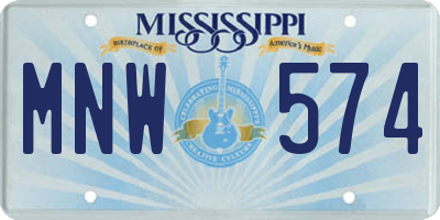 MS license plate MNW574
