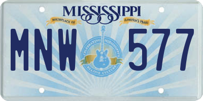 MS license plate MNW577