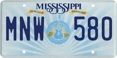 MS license plate MNW580