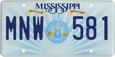 MS license plate MNW581