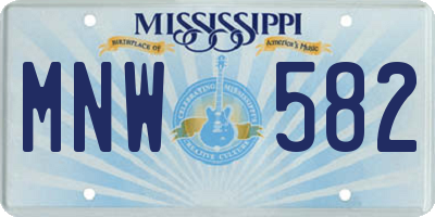MS license plate MNW582