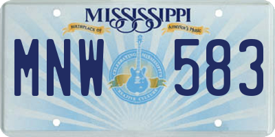 MS license plate MNW583