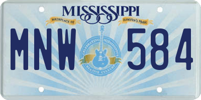 MS license plate MNW584