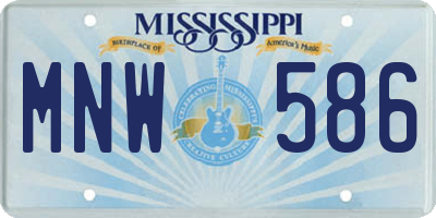 MS license plate MNW586