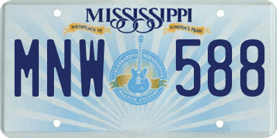 MS license plate MNW588