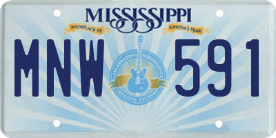MS license plate MNW591