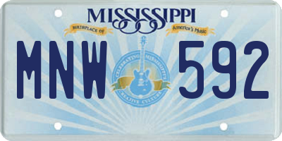 MS license plate MNW592
