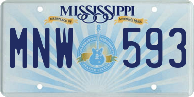 MS license plate MNW593