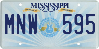 MS license plate MNW595