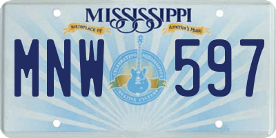 MS license plate MNW597