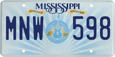 MS license plate MNW598
