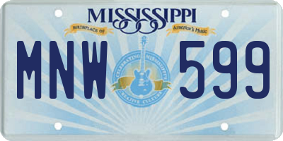 MS license plate MNW599
