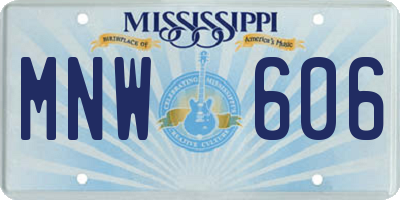 MS license plate MNW606