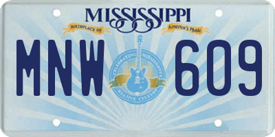 MS license plate MNW609