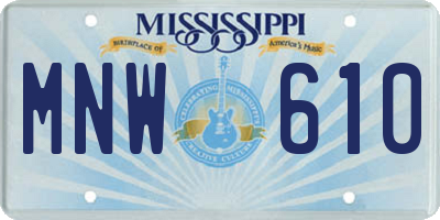 MS license plate MNW610