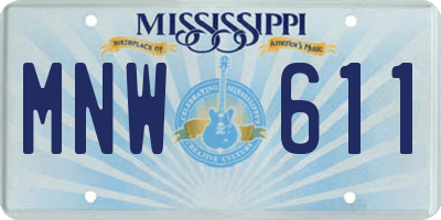 MS license plate MNW611