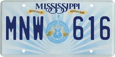 MS license plate MNW616