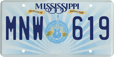 MS license plate MNW619