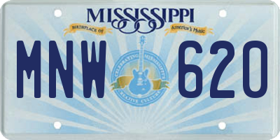 MS license plate MNW620