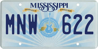 MS license plate MNW622