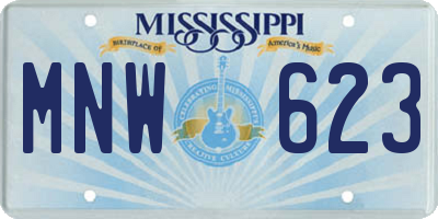 MS license plate MNW623