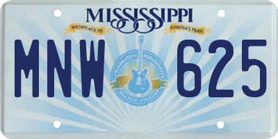 MS license plate MNW625