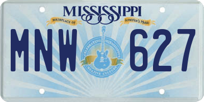 MS license plate MNW627