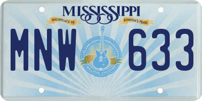 MS license plate MNW633