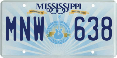 MS license plate MNW638