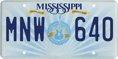 MS license plate MNW640