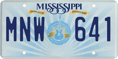 MS license plate MNW641
