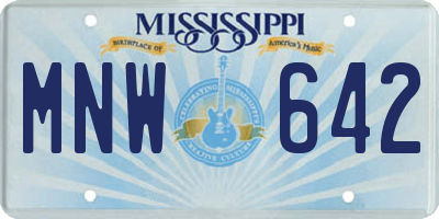 MS license plate MNW642