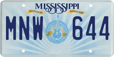 MS license plate MNW644
