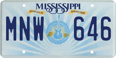 MS license plate MNW646