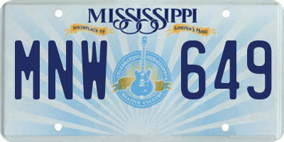 MS license plate MNW649