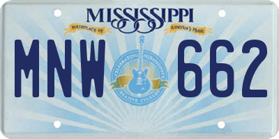 MS license plate MNW662