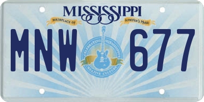 MS license plate MNW677