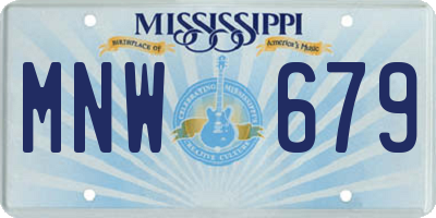 MS license plate MNW679