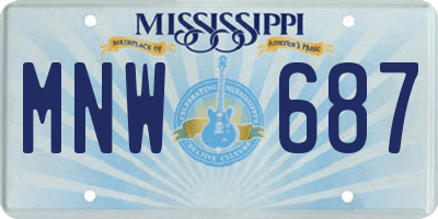 MS license plate MNW687