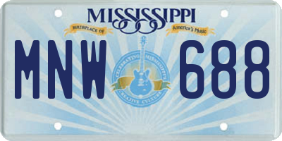 MS license plate MNW688
